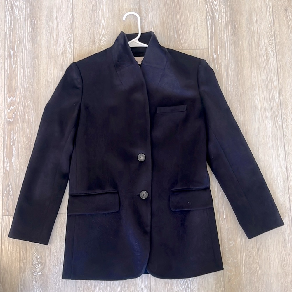 Vanessa Bruno Jobanka jacket, navy brushed wool blend.